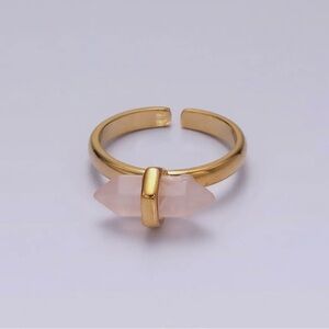 14K Gold Fill Gemstone Ring – Rose Quartz | Adjustable Modern Chic Jewelry